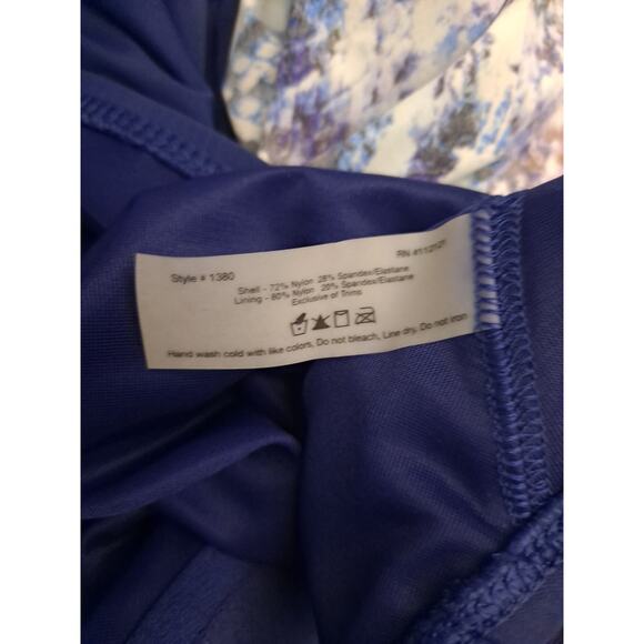 Spanx Swim Suit Plus Shaped Blue Snake One Piece Underwire Sz 14 D/DD NWT $198 - Picture 10 of 12